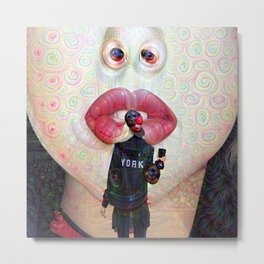 Kissing your face with my beautiful lips Metal Print