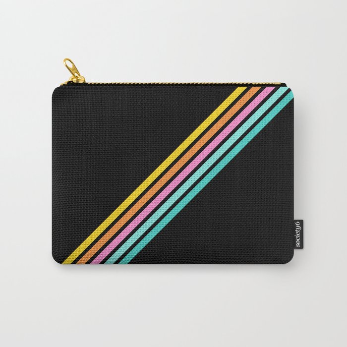 Minimal Abstract Retro Stripes 80s Style - Bakunawa Carry-All Pouch