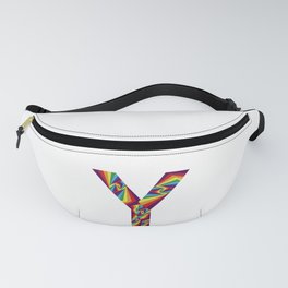 capital letter Y with rainbow colors and spiral effect Fanny Pack