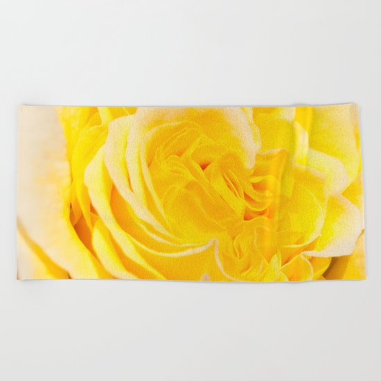 A Touch of Yellow #Rose #1 #art #society6 Beach Towel