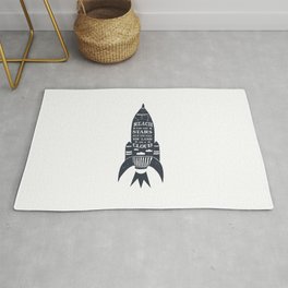 Reach For The Stars Rug | Journy, Lettering, Future, Adventure, Quotes, Travel, Cloud, Hipster, Galaxy, Rocket 