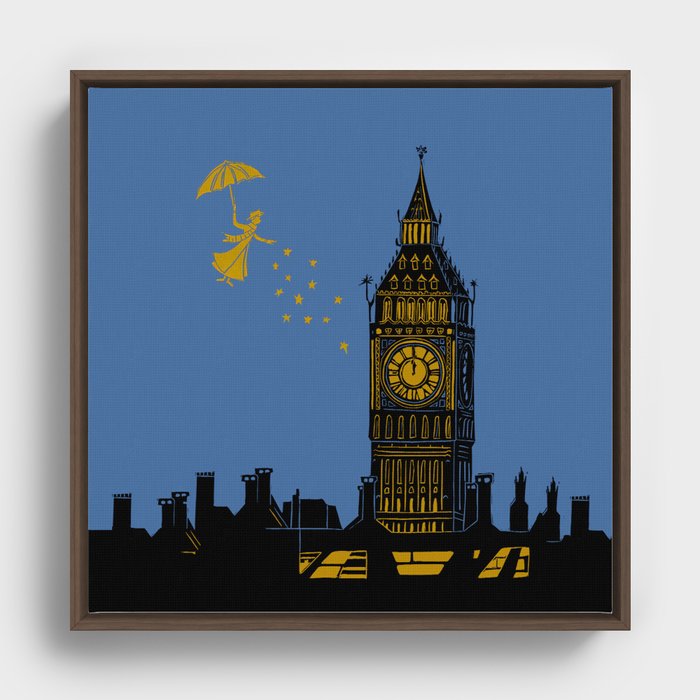 Mary Poppins and Big Ben Framed Canvas