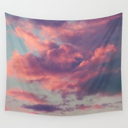 Aesthetic Pink Clouds Dreamy Sky Wall Tapestry