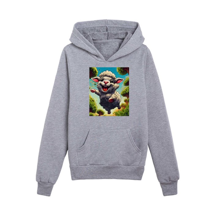 Happy Sheep picture Kids Pullover Hoodie