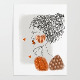Fashion woman graphic with black lines Poster