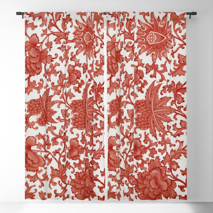 Flower pattern, Examples of Chinese Ornament Blackout Curtain