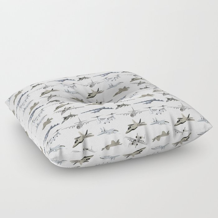 US Military Airplanes Floor Pillow