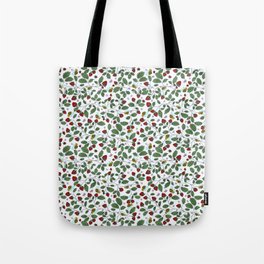 bees and strawberries pattern Tote Bag