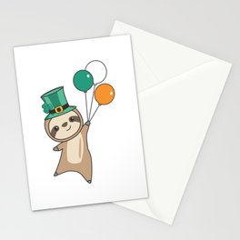 Sloth Ireland Saint Patrick's Day Balloons Stationery Card