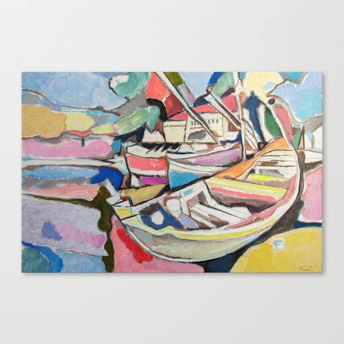 Boat in the Harbor Canvas Print