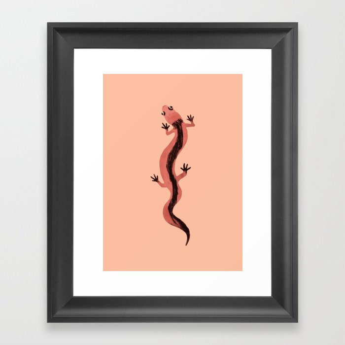 happy Salamander Framed Art Print
