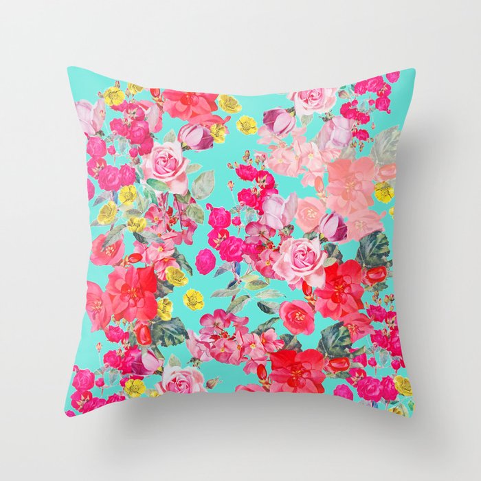 Pink and turquoise hot sale throw pillows