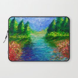 Pine trees by the river Laptop Sleeve