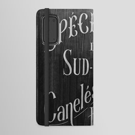 French food vintage sign in black and white   Android Wallet Case