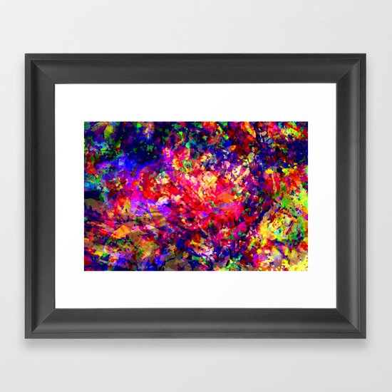 Abstract Tropical Flowers Framed Art Print