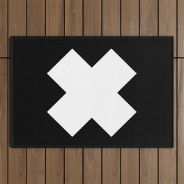 Black And White Cross Outdoor Rug