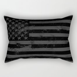 Black American Flag Rectangular Pillow