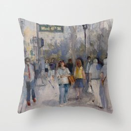  West 42nd Street - What's the Hurry. Throw Pillow