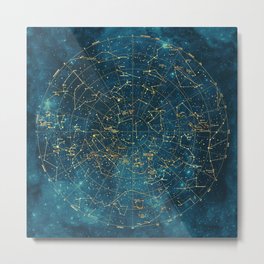 Under Constellations Metal Print | Galaxy, Calming, Cvogiatzi, Stars, Constellations, Illustration, Celestial, Abstract, Blue, Constellation 