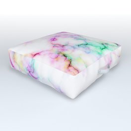Saltwater Taffy Colored Marble Pattern Outdoor Floor Cushion