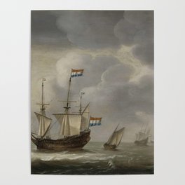 Jacob Gerritz Loef - Ship off the Coast Poster