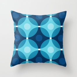Blue Circles Throw Pillow