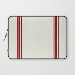 Vintage Country French Grainsack Red Stripes Creme Background Laptop Sleeve