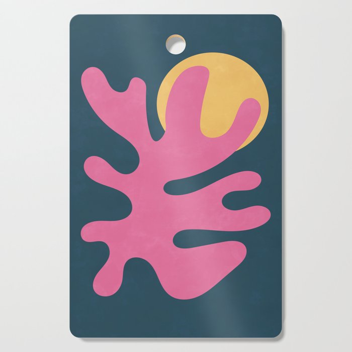 Abstract Shapes Botanical - Pink Blue Cutting Board