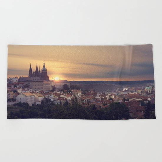 Sunrise in Prague Beach Towel