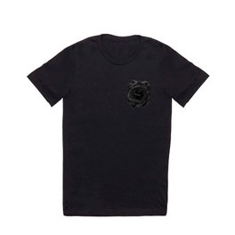 Black Rose on White - Single Large High Resolution T Shirt