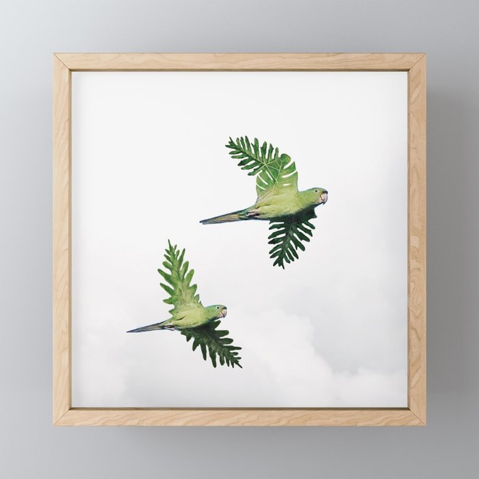 Leafy Parrots Framed Mini Art Print