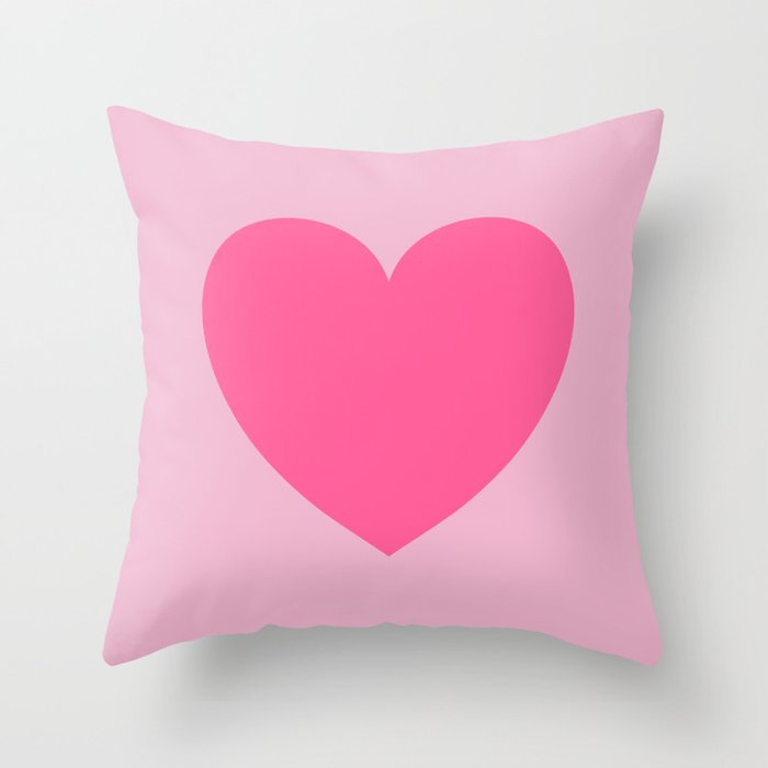 Pink Heart Throw Pillow