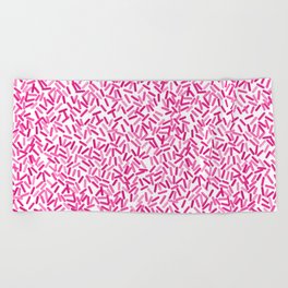 Pretty Pink Sprinkles Pattern Beach Towel
