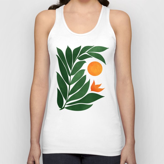 Tropical Forest Sunset / Mid Century Abstract Shapes Tank Top