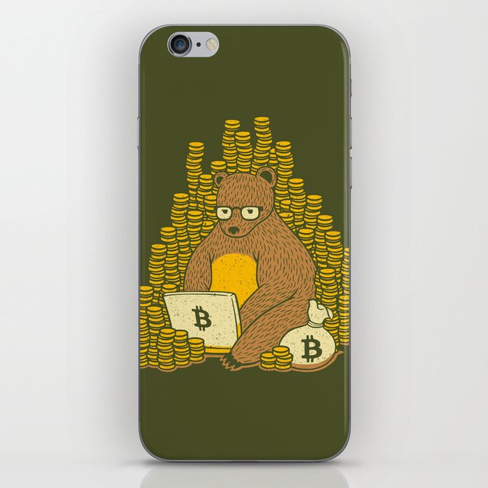 Bitcoin Miner T Shirt Bear Iphone Skin By Tobefonseca - 