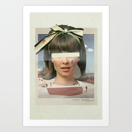 Tears In The Typing Pool | Collage Art Print