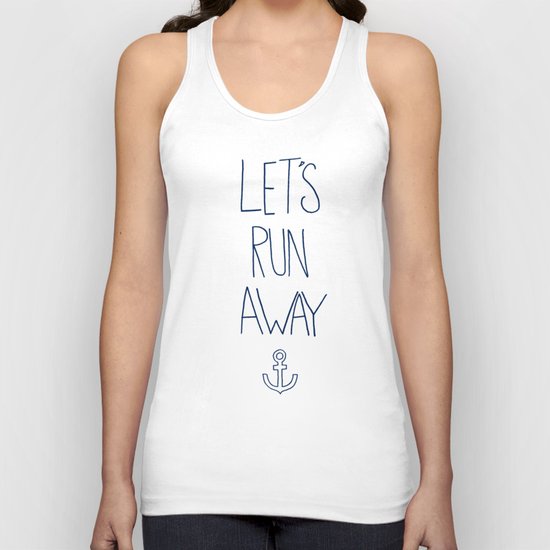 Let's Run Away: Sandy Beach, Hawaii Unisex Tank Top