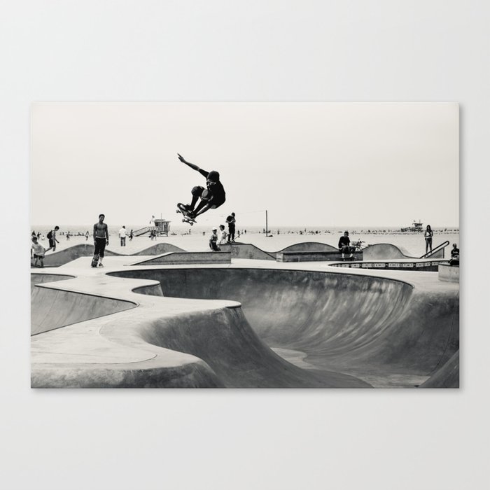 Skateboarding Print Venice Beach Skate Park LA Canvas Print