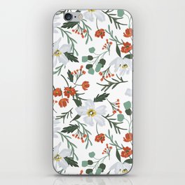 White Floral Wonderland - Holiday iPhone Skin