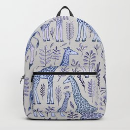 Blue Giraffe Pattern Backpack