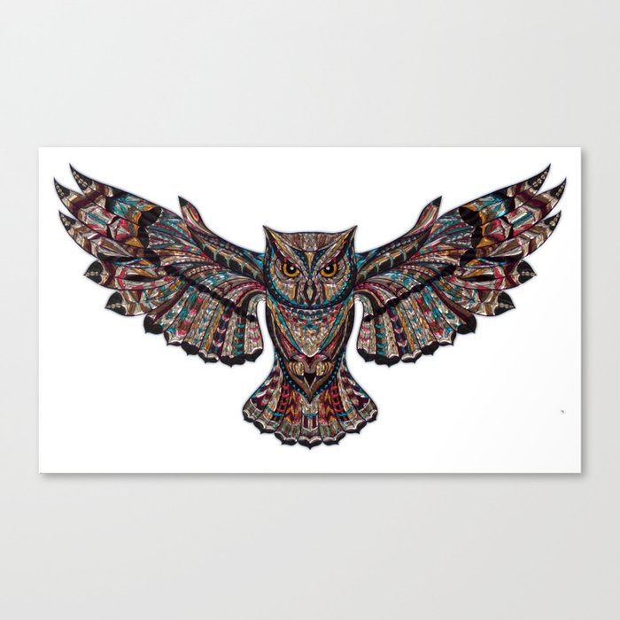 Boho Geometric Tribal Owl Bird Animal Graphic Design Canvas Print By Igalaxy Society6
