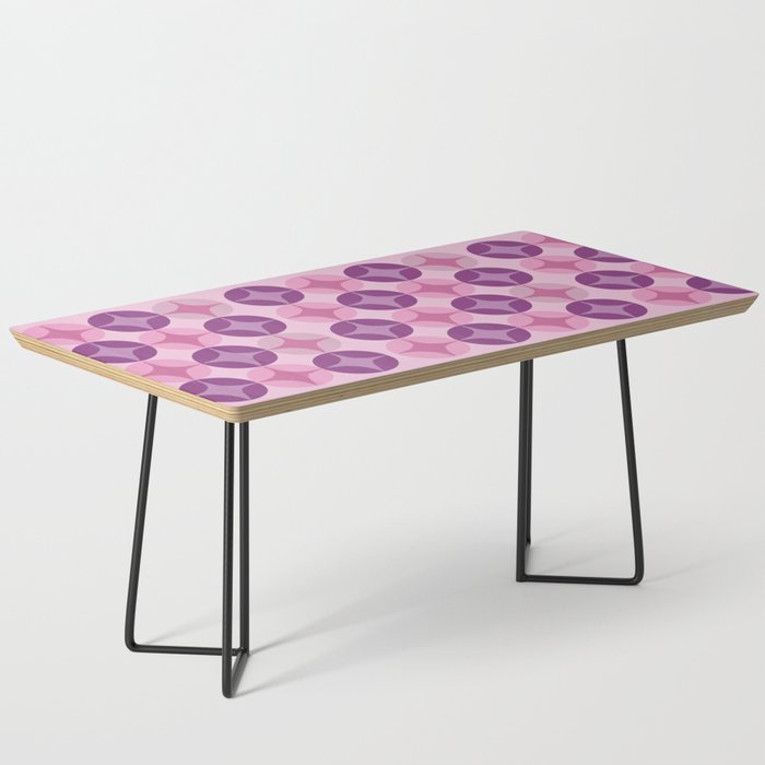 Mid Century Modern  Pattern  in Pink & Purple  Coffee Table