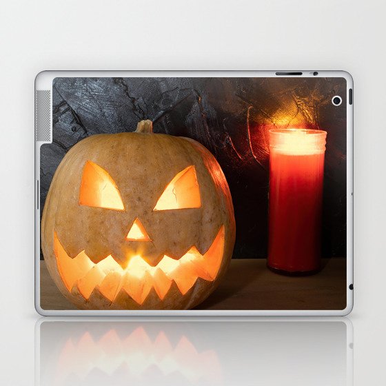 Jack O'Lantern with Candle  Laptop & iPad Skin