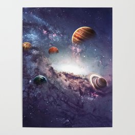 planets of the solar system galaxy Poster