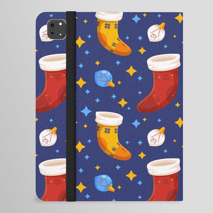 Christmas Pattern Wool Stockings Bauble iPad Folio Case
