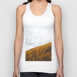Autumn Forest And Snowy Mountains In Norway Tank Top