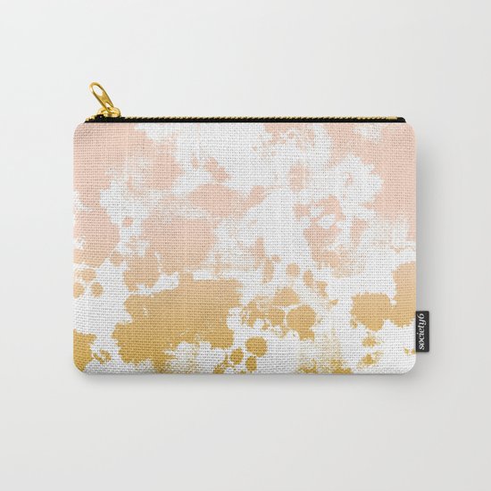 Minimal modern ombre gold to pastel pink abstract art pattern gender neutral Carry-All Pouch