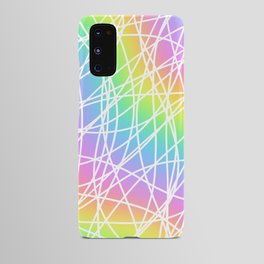 Pastel Rainbow Blur Design with White Lines Android Case