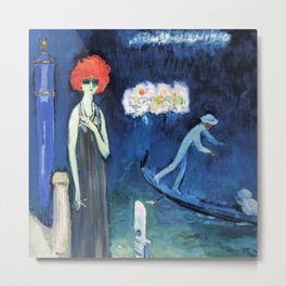 The Quai, Venice by Kees Van Dongen Metal Print | Gothic, Doge, Italy, Odd, Gondola, Grandcanal, Haunting, Painting, Canals, Masquerade 