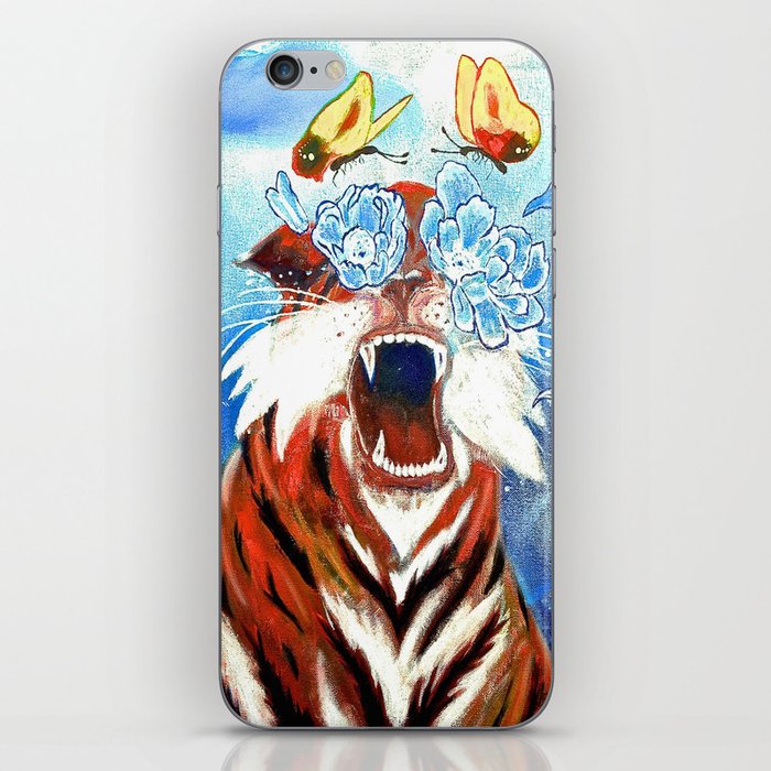 Original Tiger Painting on Canvas iPhone Skin